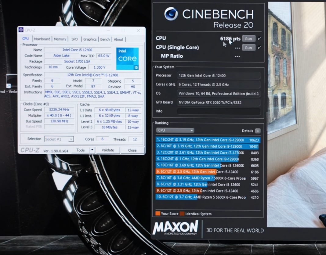 Intel-Core-12400-12600-CPUZ-Cinebench